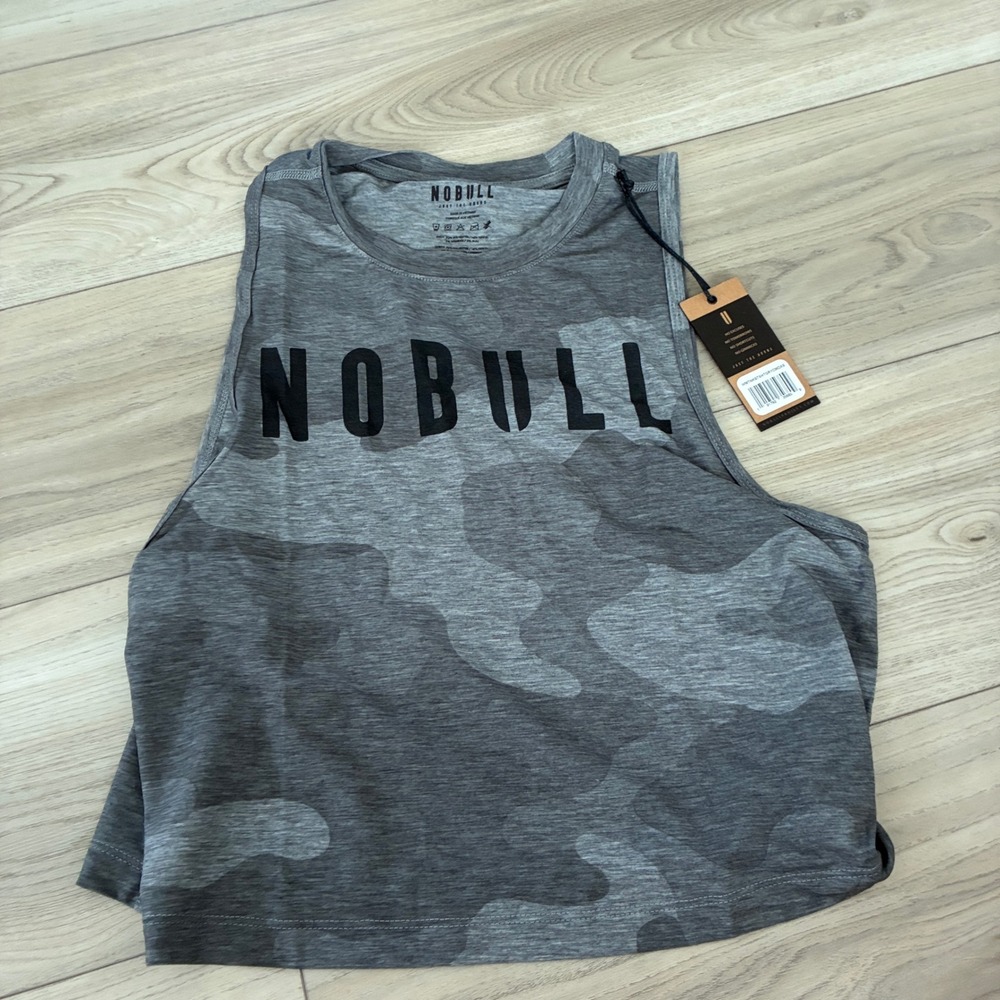 NOBULL Womens Muscle Tank Top Grey Camo XS NWT